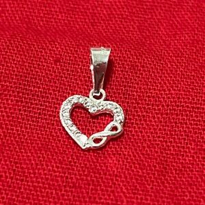 Sterling silver .925 Heart Pendant with Infinity Accent - Silver